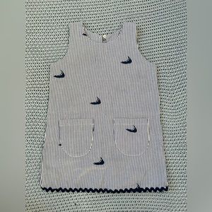 Piping Prints Nantucket Seersucker Navy Dress 18-24months